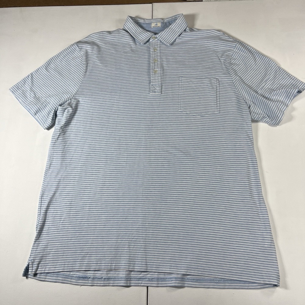Johnnie O Hangin Out Polo Shirt Blue Striped Golf Performance Men's XXL
